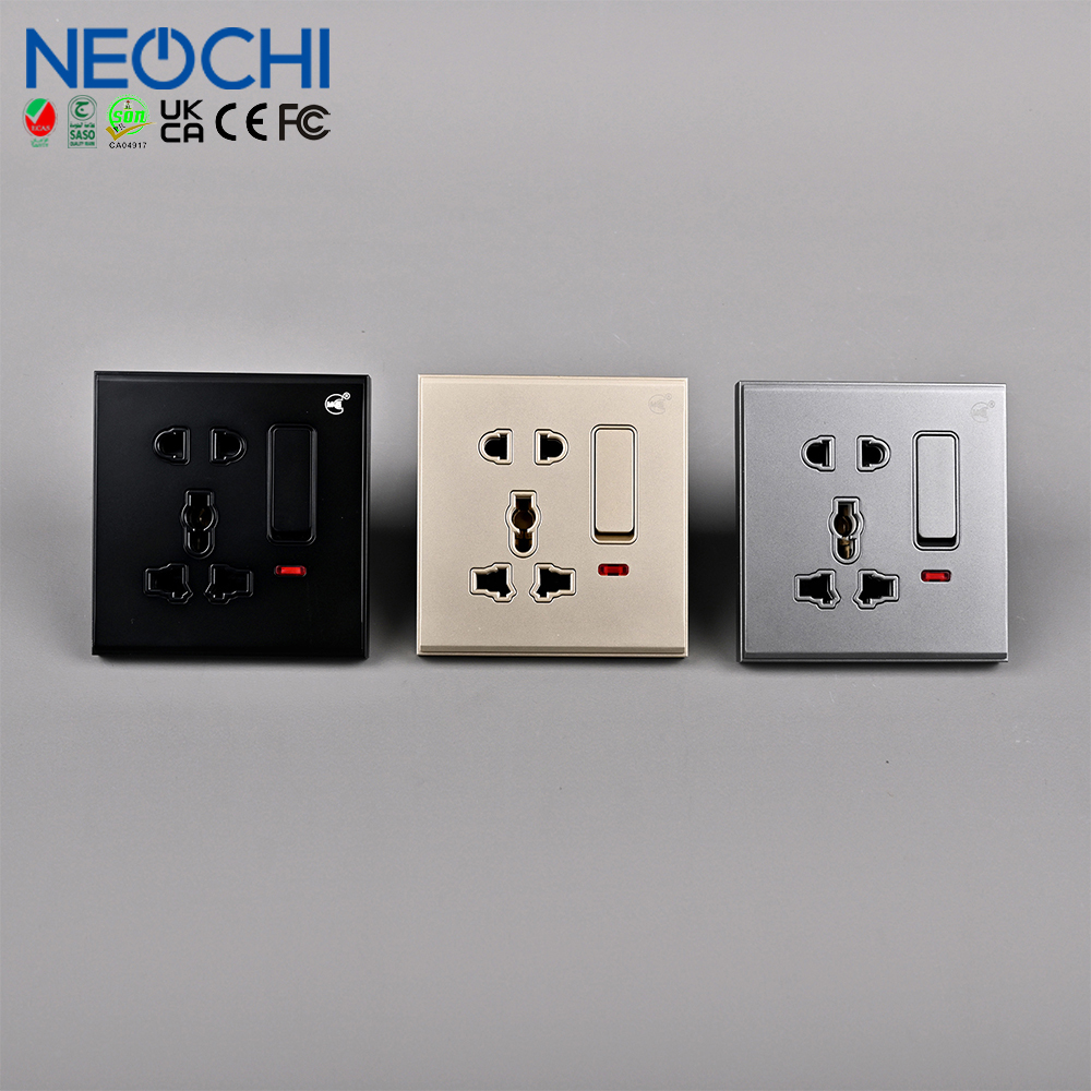 universal 13A switched socket with neon& 2 pin
