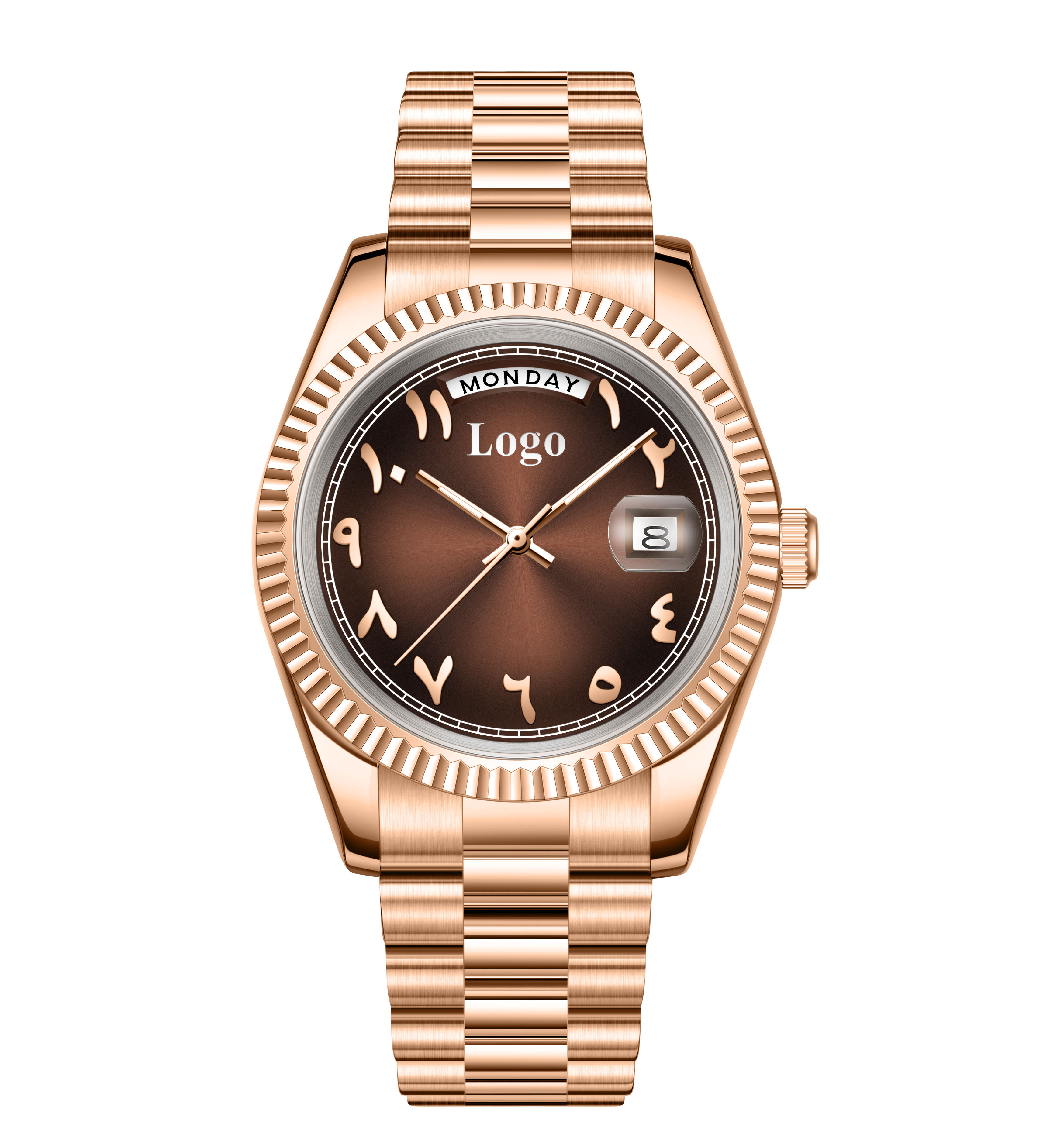 Rose gold coffee dial