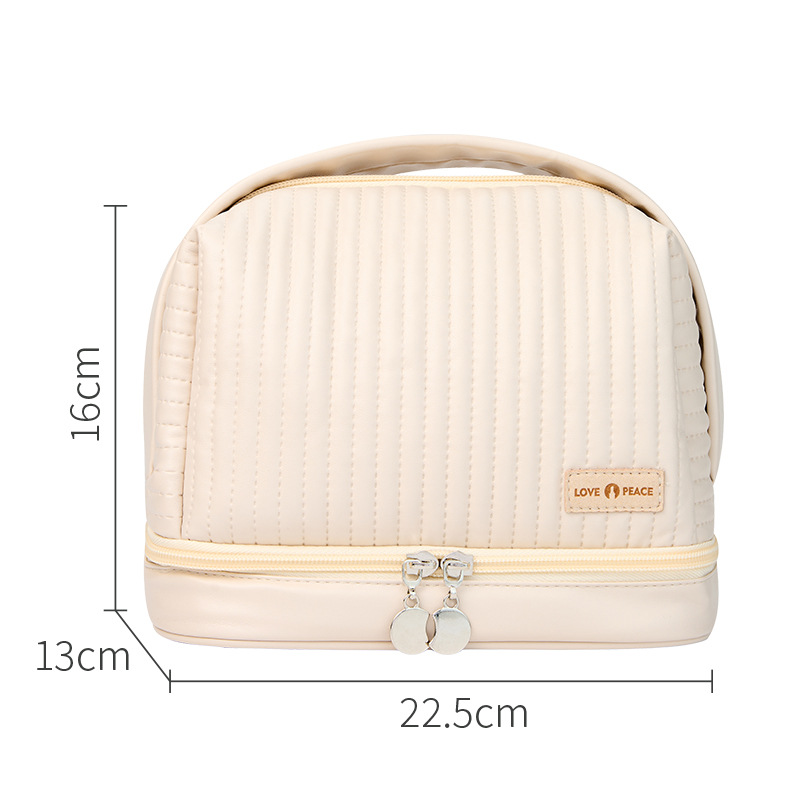 Toast cake cosmetic bag cream white
