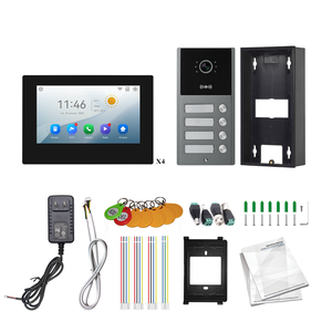 Smart 7-Inch IPS Touch Monitor Video Door Phone System 1080P HD Cámara Tuya App Control remoto Intercomunicador de 2 vías Inalámbrico al aire libre