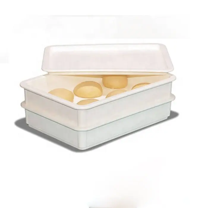 QS plastik kasalar istiflenebilir tepsi bisküvi kılıfı ekmek kek gıda depolama tepsileri Pizza hamuru için Tote kutu kutuları gıda için