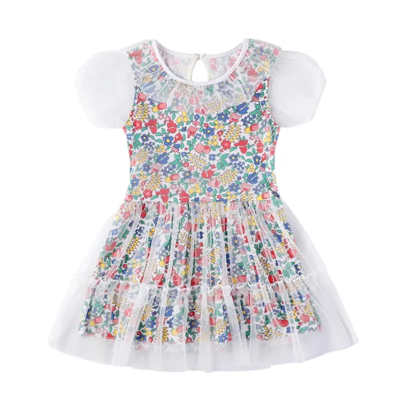 Toptan bebek kız yaz elbisesi kız 2021 çocuk kız yaz kolsuz prenses baskılı elbiseler