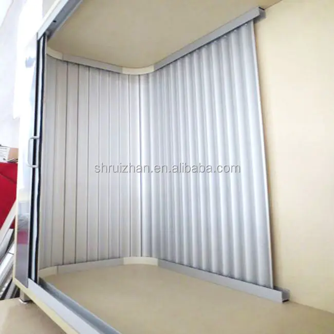 Di Plastica Shutter Porta 28 Millimetri 12 Millimetri Doghe Bianco Grigio in Pvc Orizzontale Rullo Porta Puertas De Pvc con Rotaie blocco