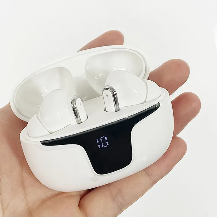 Earbud TWS penghilang kebisingan oem, earphone tanpa kabel dengan tampilan LED BT5.1, headphone game nirkabel mini portabel