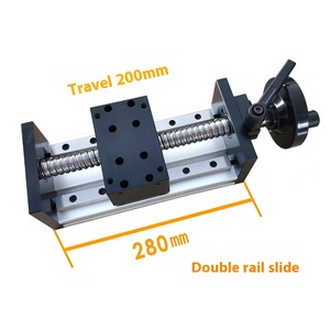 Módulo de movimiento de mesa deslizante de riel de guía lineal de tornillo de bola con elevación cruzada de rueda oscilante manual - Product Image 3