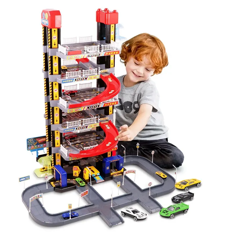 New Arrival Diy Building Toy Train for Electric Slot Cars Racing Six Layers Track Set Boy Girl Kids Games MJ Toys Color Box