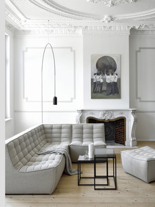 Nordic <strong>Rectangular</strong> Metal Glass Tempered Glass <strong>Nesting</strong> Stacking Coffee <strong>Table</strong> 2PCS Set - Product Image 3