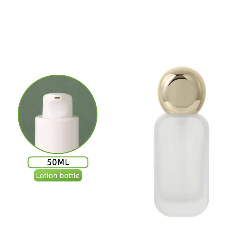 Flacon givré 50ml - lotion blanche + couvercle doré "Dieu Soleil"