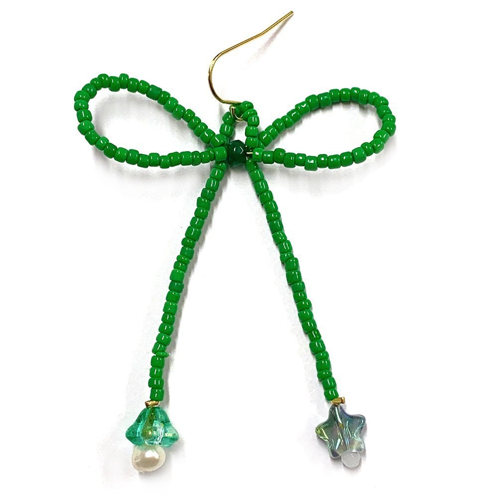 Boucle d'oreille verte simple-peut prendre un bain