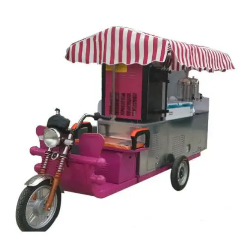 Được trang bị đầy đủ điện di động thực phẩm cán kem bán hàng tự động Ba Bánh Xe Tải xe đạp xe tải Trailer giỏ hàng xe với tủ đông bánh xe