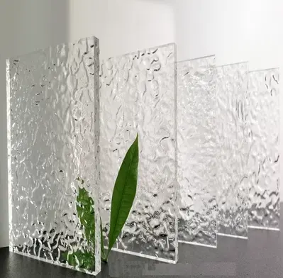 Wall 3d Texture reeded perspex Prismatic acrylic sheet Clear Wave Shapes Inside Embossed Decorative Acrylic Panels