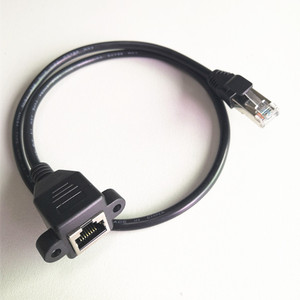 ตัวอย่างฟรี RJ45ชายไปยังแผงติด RJ45หญิงขยาย8P8C เครือข่ายแผงเมา Rj45สาย Lan กับสกรู