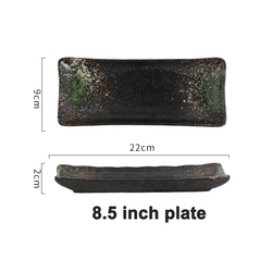 Plato Negro Verde - 21.5 cm (8.5 pulgadas)
