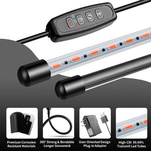 เดสก์ท็อปคลิปออน USB Led Grow Lights หรี่แสงได้20W เต็มสเปกตรัม3โหมดแสงฟังก์ชั่นจับเวลาและปรับการเติบโตของพืชในร่ม - Product Image 5