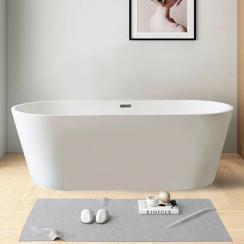 Moderno semplice profondo ammollo trasparente freestanding vasca da bagno vasche da bagno