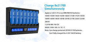 XTAR เครื่องชาร์จแบตเตอรี่8ช่อง18650 21700 1.2V AA AAA ที่ชาร์จแบตเตอรี่8ช่องพร้อมหน้าจอ LCD สำหรับแบตเตอรี่ Li-ion NiMH - Product Image 5