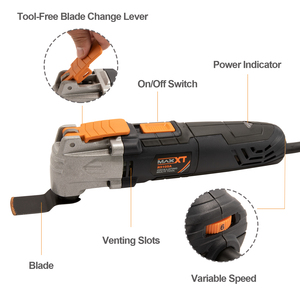 Multiherramienta oscilante de velocidad Variable Maxxt 300W para Sierra, lijado, pulido, corte, raspado, limpieza - Product Image 3
