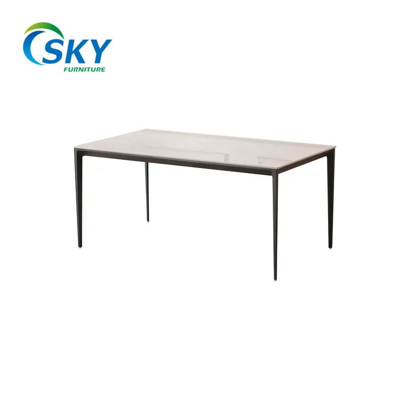 SKY FURNITURE Dining Set Esszimmers tuhl Hochwertiger Esstisch aus gehärtetem Glas und Metall Nordic Modern Custom ized Style Time