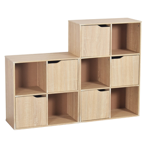 MDF אחסון ארון ספק גיאומטרי בציר סגנון כוננית אלון עץ מבטא אחסון ארון סלון ארונות - Product Image 2