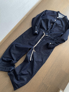 11 oz ağır Denim tek parça kot Retro bahar ilham katı desen dokuma gevşek Fit rahat tarzı tüm maç tasarım - Product Image 6