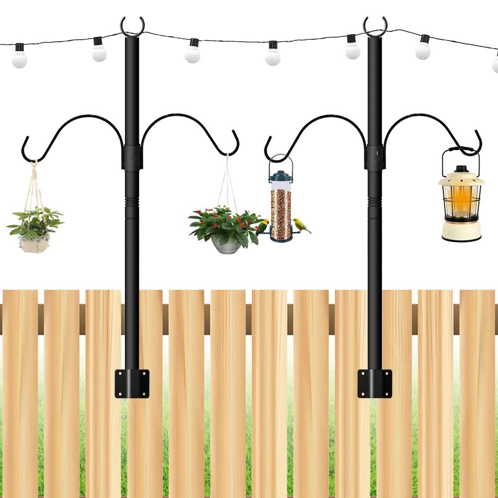 Corda pali luce 2.8FT stile vacanza all'aperto palo per appendere alimentatori per uccelli terrazzo cortile filo asta di supporto