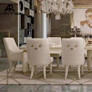 Mesa y silla de comedor de lujo italiana de alta gama, villa moderna, juego de comedor rectangular de mármol para muebles de comedor - Product Image 4