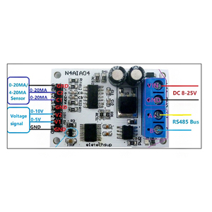 9V 12V 24V n4aa04 RTU 4通道电压电流模拟采集RS485模块 - Product Image 4