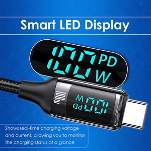 สายชาร์จเร็ว USB Type C หน้าจอดิจิตอล LED 6A 66วัตต์สำหรับ iPhone 16 Samsung Xiaomi Mi Huawei - Product Image 3