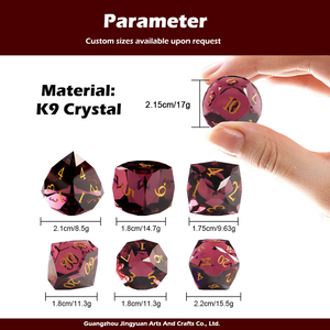 7 Stuks Bordeauxrood Dnd Dobbelsteen Handgemaakte Scherpe Rand Edelsteen Veelvlak Dobbelstenen Sets D & D D4 D6 D8 D10 D100 D12 D20 Voor Kerkers En Draken - Product Image 3