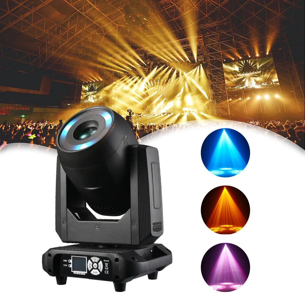 Luce a testa mobile a punto 150W 8 colori Dj Light DMX controllo fascio Luces Disco luce da palcoscenico