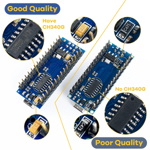 Nano 3.0 ATmega328P 5V16MhzコントローラーボードCH340USBドライバーMINIUSB Nano V3.0、Arduinoと互換性のあるケーブル付き - Product Image 5