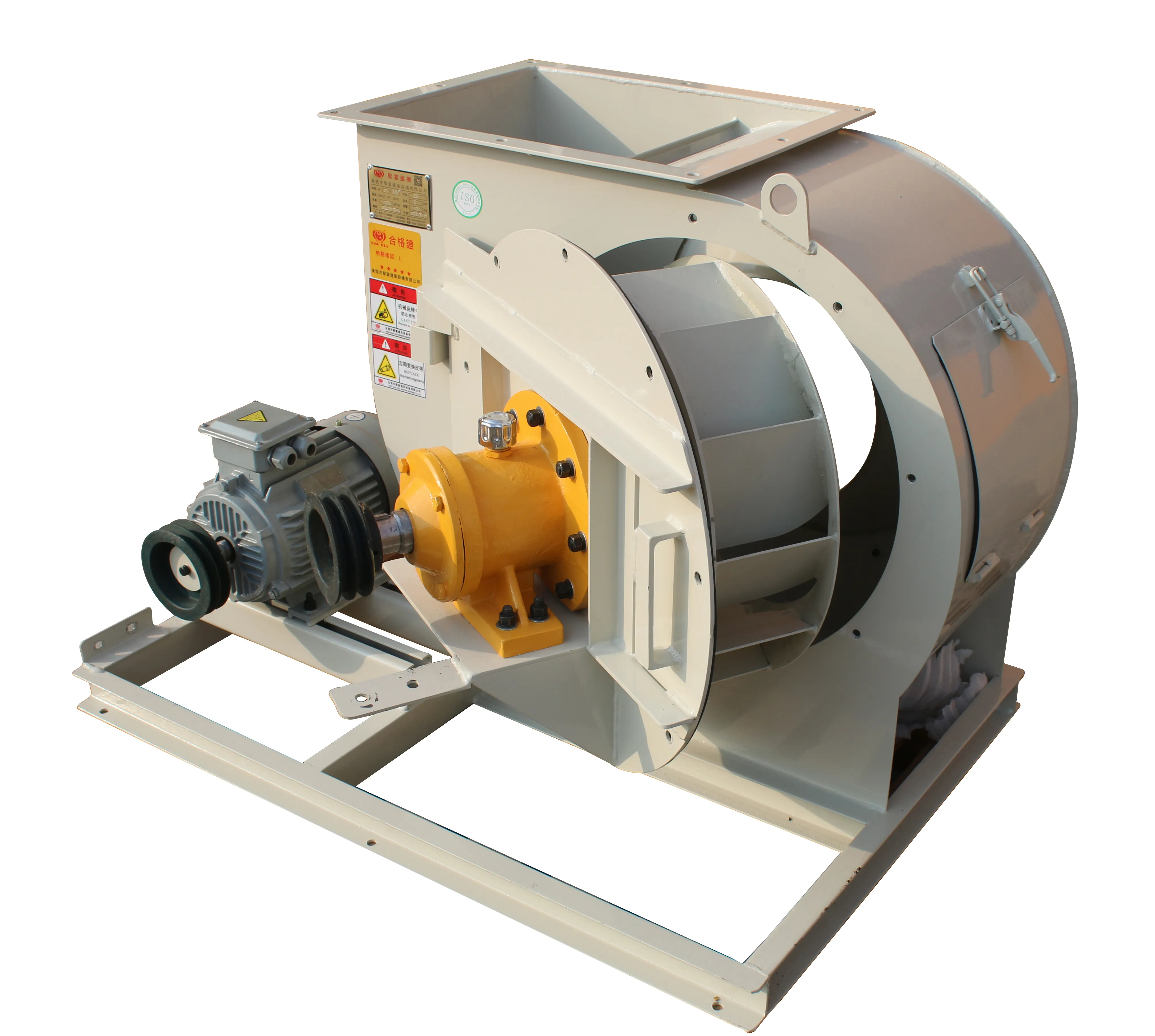 Ventilateur d'extraction industriel Ventilateur centrifuge AC 478-1700 Pa 2600m3 h 1450 R/min Installation indépendante personnalisée en acier au carbone OEM