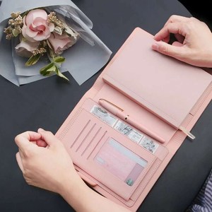 Joytop 2023 Logo personalizzato diario in pelle Pu diario quaderno a fogli mobili Agenda aziendale quaderno regalo Set - Product Image 3