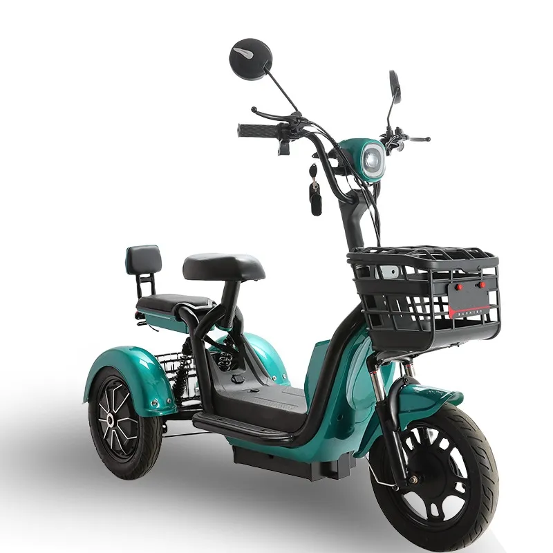 महिलाओं के लिए 2024 बेस्ट सेलिंग इलेक्ट्रिक मोटरसाइकिल थ्री व्हील ट्राइक 48v 600w 12Ah 20Ah मोपेड इलेक्ट्रिक स्कूटर