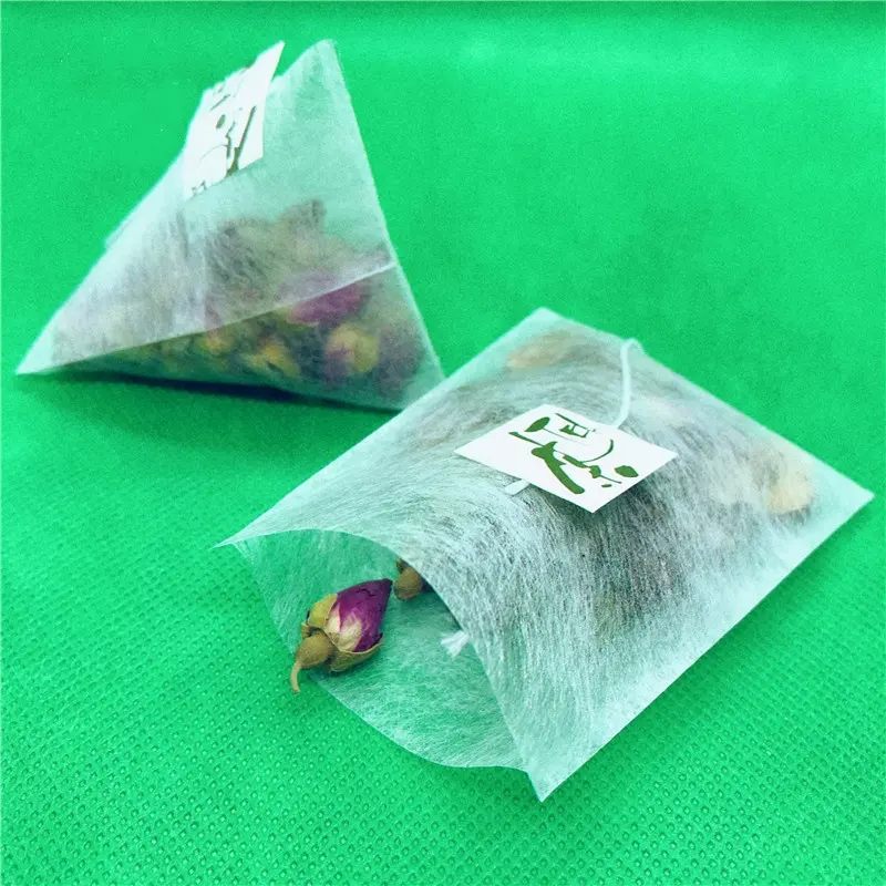 Oem Private Label Biodegradabile Piramide Triangolo Bustine di Tè Con le Stringhe