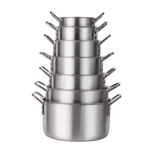 XINHUI Vente Directe d'Usine Ensemble de 7 Pièces de Marmites de Cuisson Profondes en Aluminium Poli Batterie de Cuisine avec Couvercle - Product Image 1