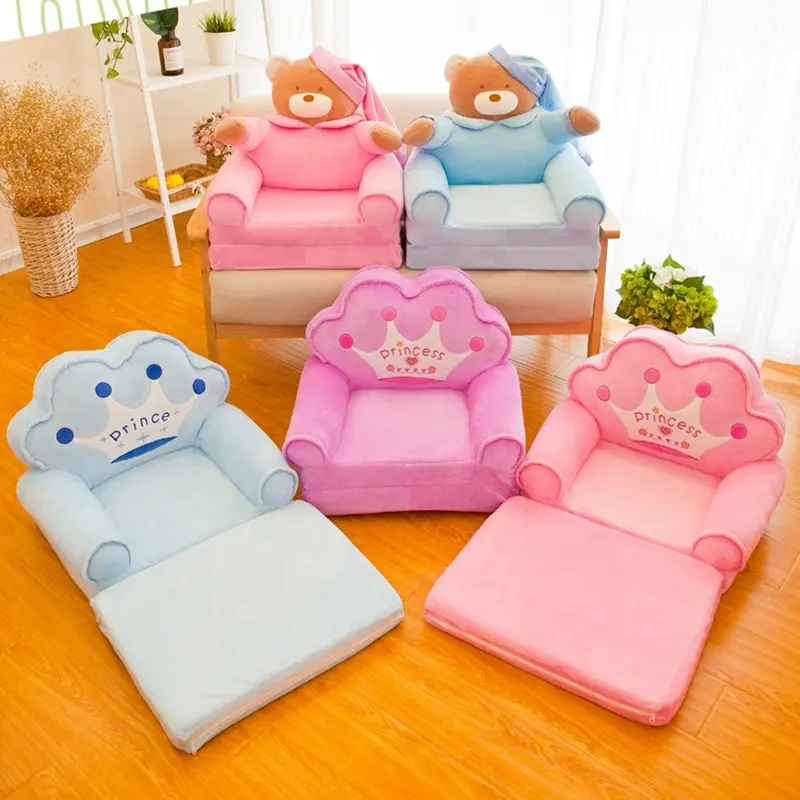 NOVA Baby Bean Bag Mini Sofa Kids Playroom Furniture Animal Shape Folding Sofa Seat