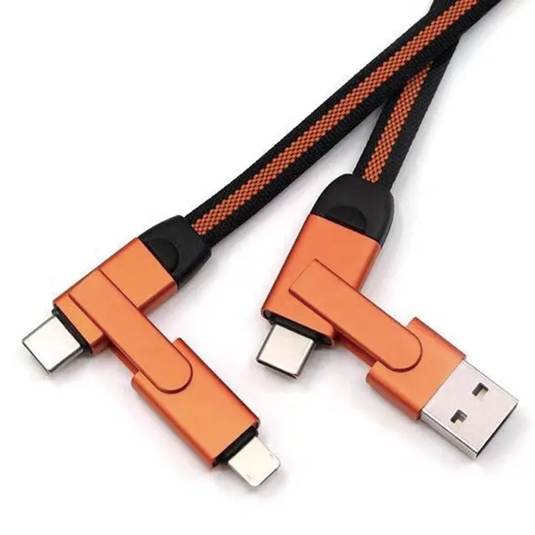 Высококачественный плоский провод usb type-c на type-c 2 в 1, 1,2 м, PD 60 Вт, 3 А, Зарядные кабели для передачи данных для iphone, ipad, 8pin, macbook