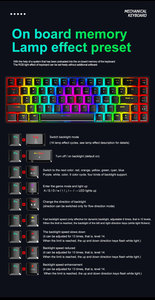 Free Wolf-Teclado mecánico T8 RGB para juegos, teclado luminoso de 68 teclas para ordenador, Notebook, MAC 60% - Product Image 4