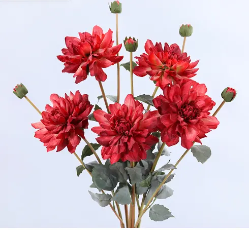 Flor artificial de alta qualidade para decoração de casamento, escritório, casa, toque real, haste longa de 60 cm, gerbera artificial de 20 cm