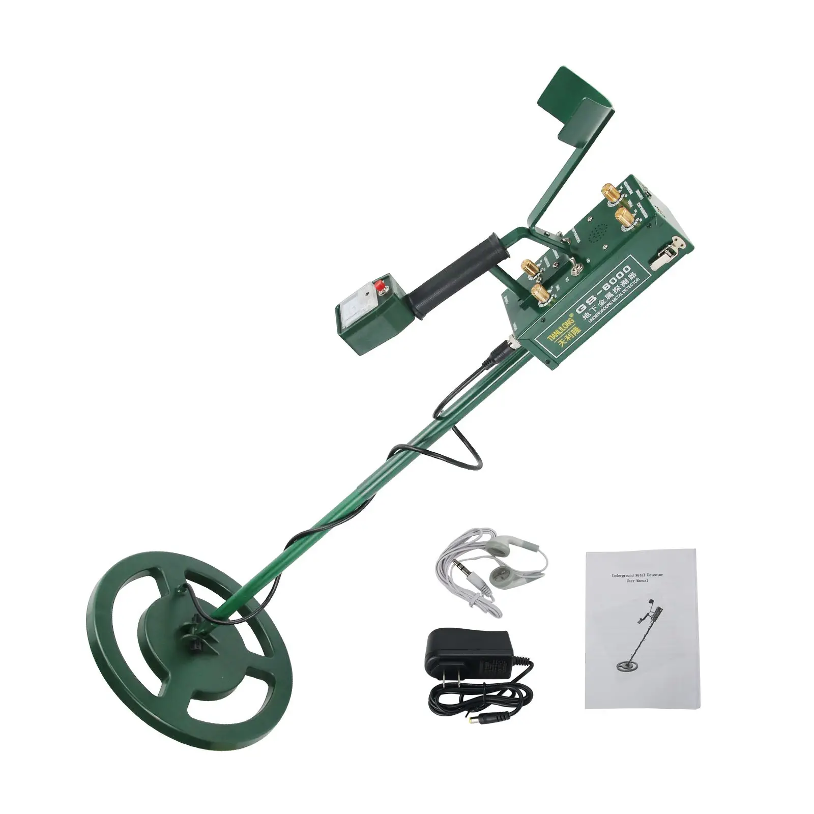 GS-6000 Mini Metal Detector sotterraneo cacciatore di tesori w/cuffia Max profondità 8.5m schermo LED