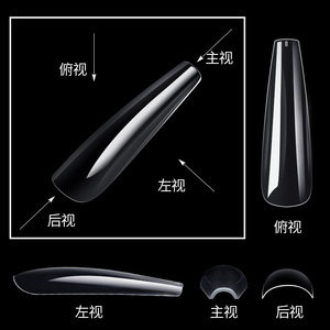 Wholesale 240pcs French Acrylic Nail <strong>Tips</strong> Set Full Cover Gel X Stiletto Artificial Fingernails with Custom Logo 24pcs Per Unit - Product Image 5