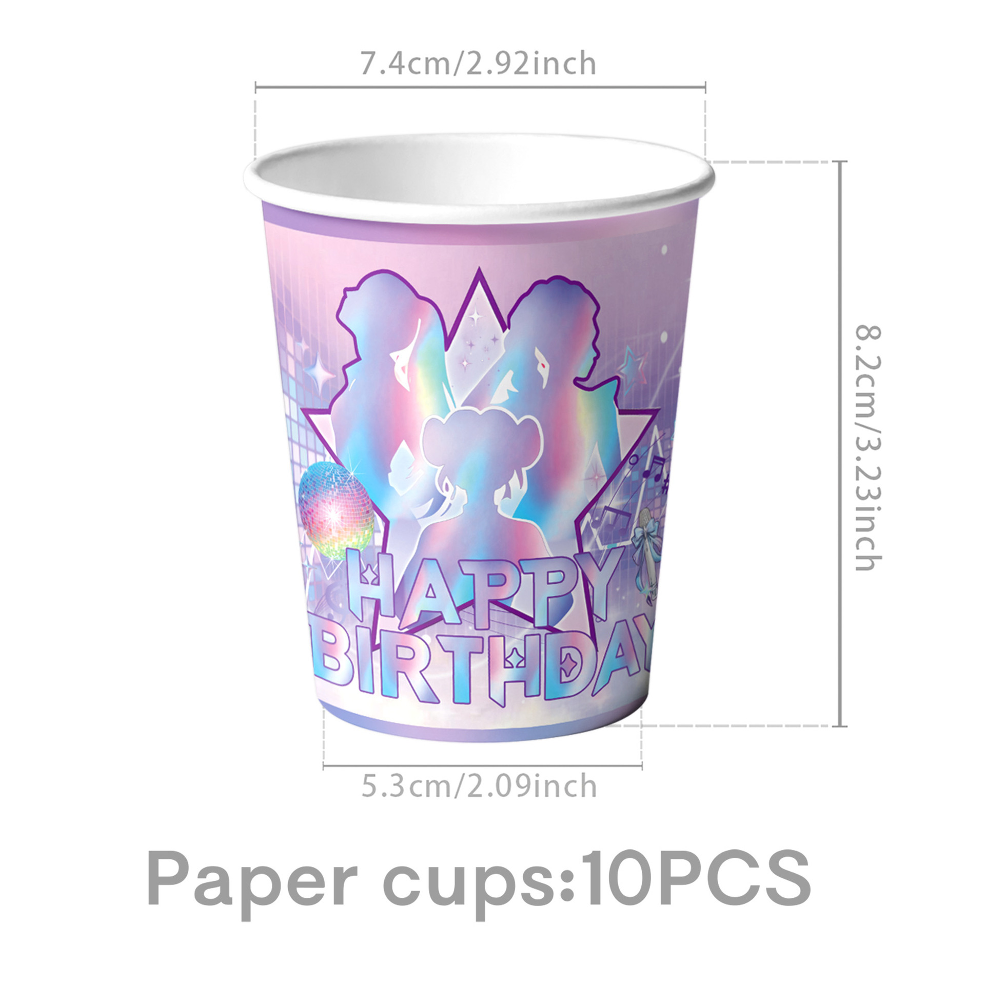 10pcs paper cups-edge wiping colorful witch hunt group