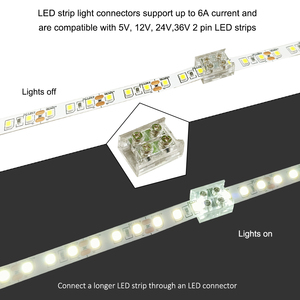 Lehimsiz LED bant ışık bağlantı bandı bant vidalı Terminal bloğu konnektörü 2 Pin LED konektörler şerit ışıklar 10 mm - Product Image 3