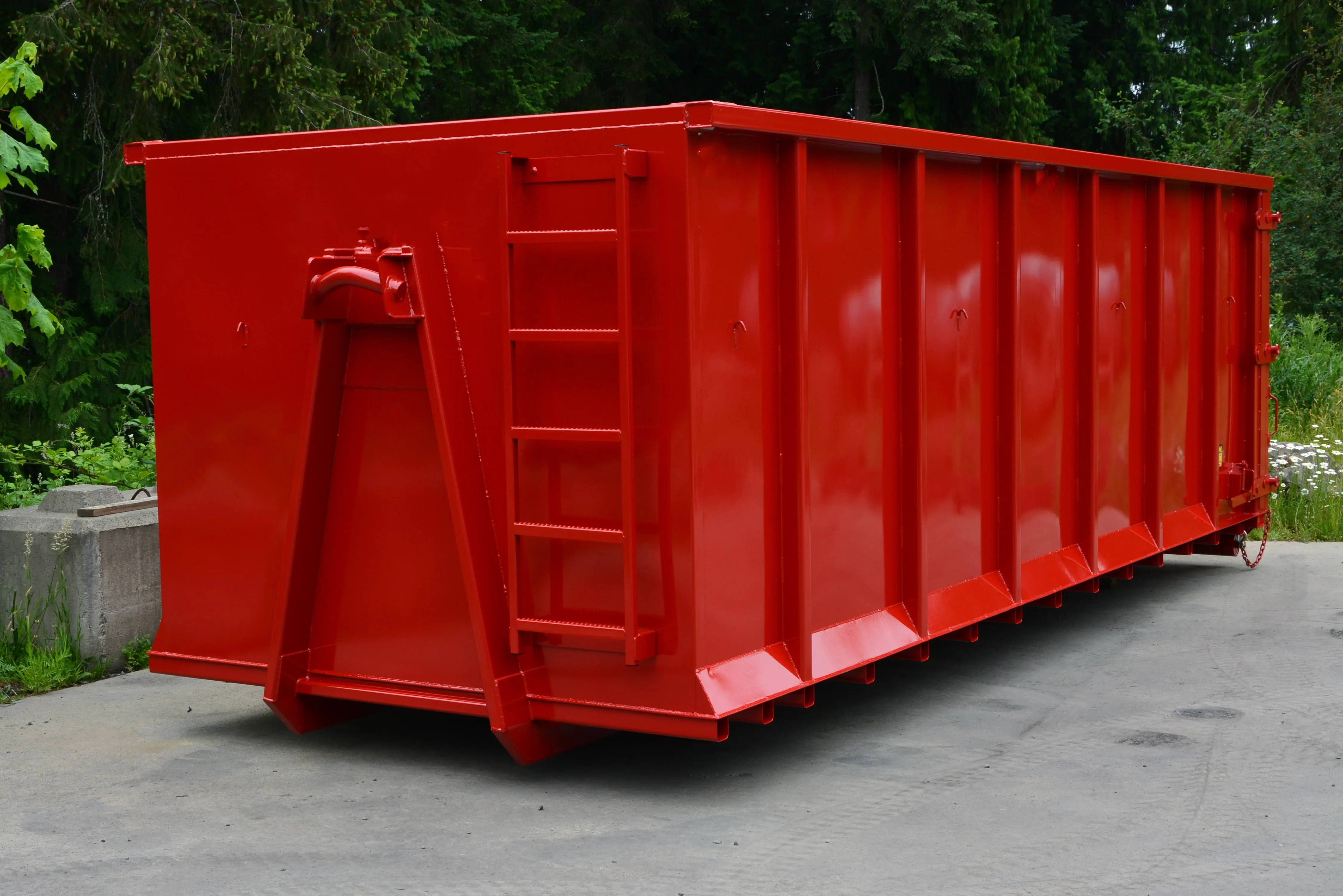 Chất thải xây dựng móc nâng bin xe tải trở lại hộp cuộn trên Off dumpster