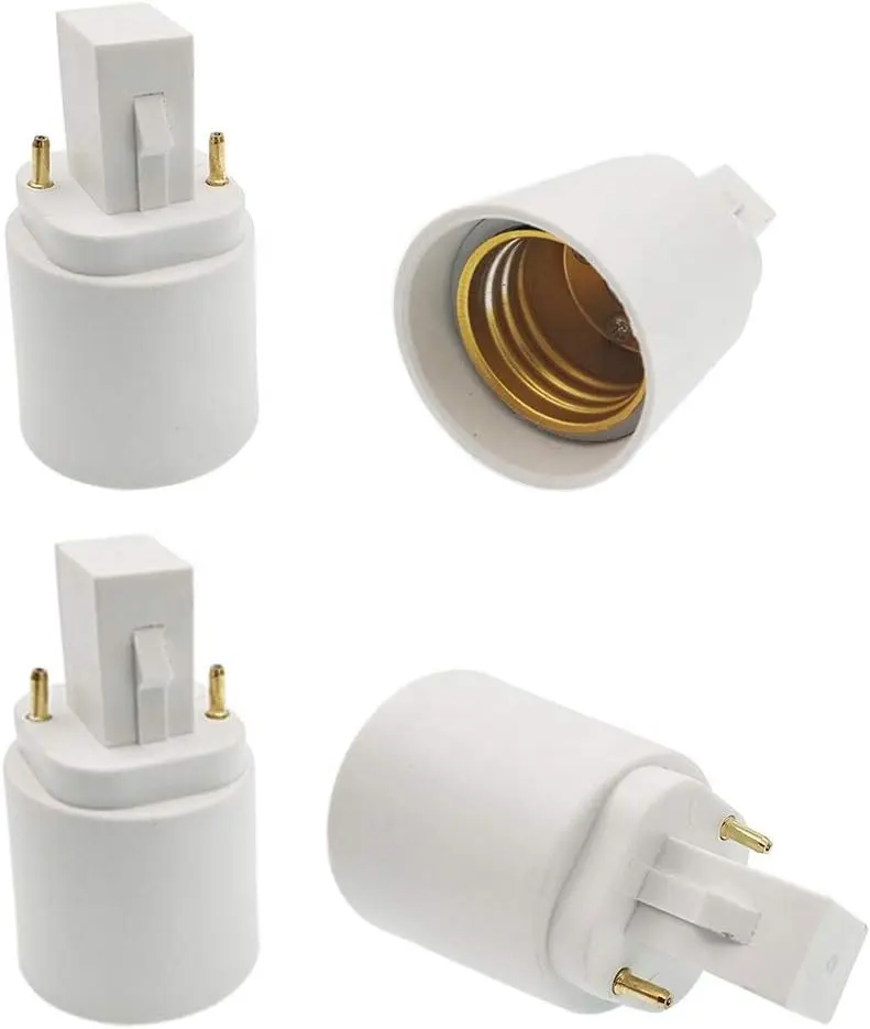 G24D a E27 2 pines blanco PBT plástico Edison bombilla portalámparas tornillo Adaptador convertidor