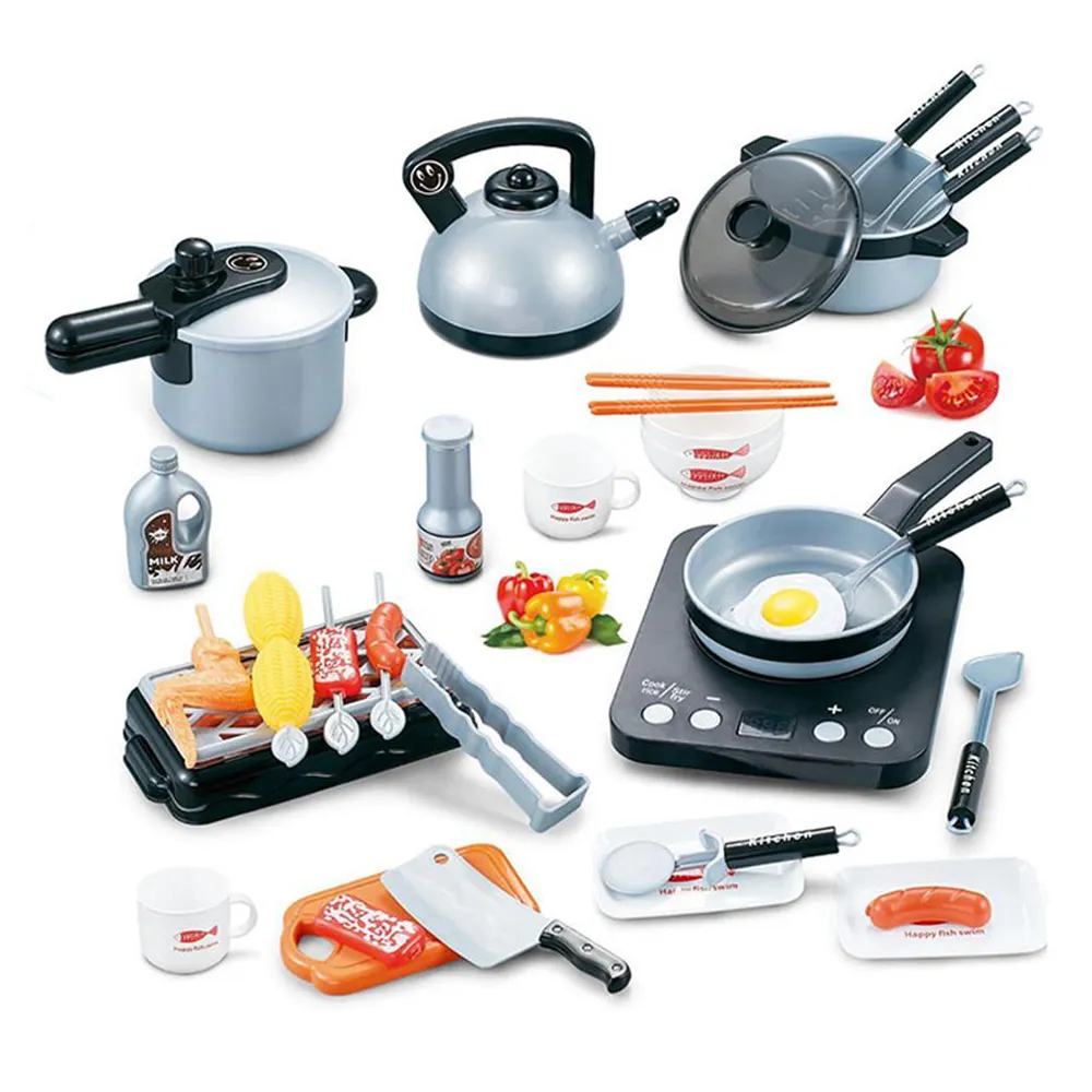 Crianças Casa Cozinha Play Set Louça Toy Set Atacado Comida Finja Cozinhar Jogar Plástico Crianças 24 Aceitável