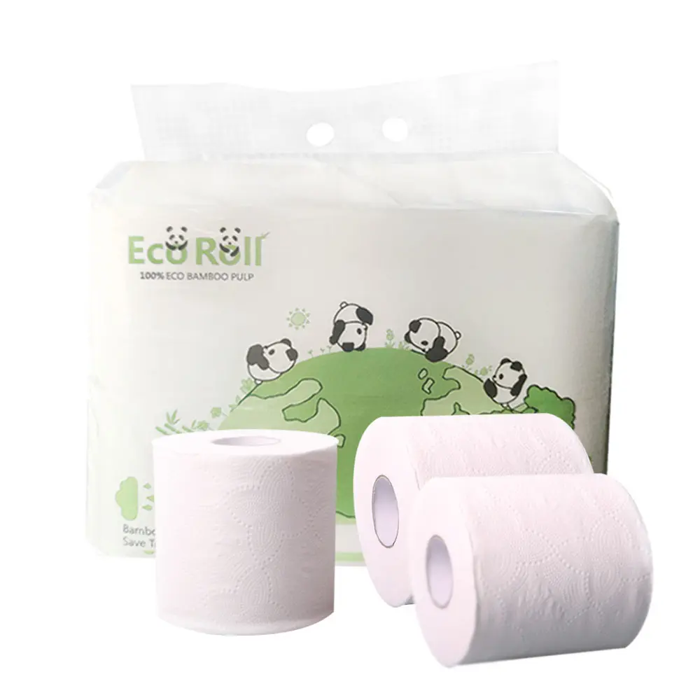 Rollo de papel tisú suave para inodoro, Material de pulpa de bambú, tamaño de núcleo, venta directa, fabricante