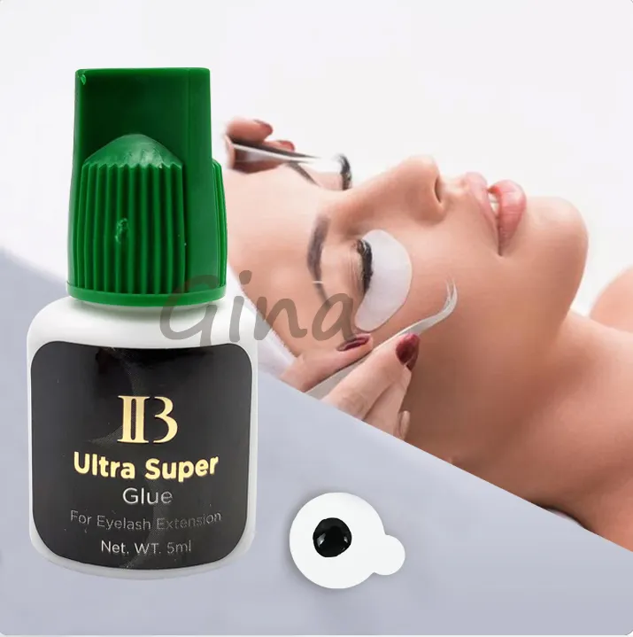 Korea 2s fast drying professional eyelash extension adhesive 5ml IB Ultra Super glue customize Natural Eyelash Glue