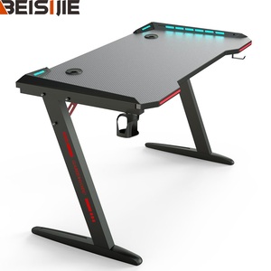Beisijie Precio al por mayor Z-Frame Mesa estable para Gamer Mesa de juegos usada Escritorio de computadora con luz RGB - Product Image 1
